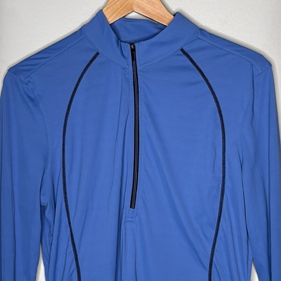 FITS Riding Sun Shirt Long Sleeve Half Zip Top in Blue Women's Size XL - Picture 4 of 8